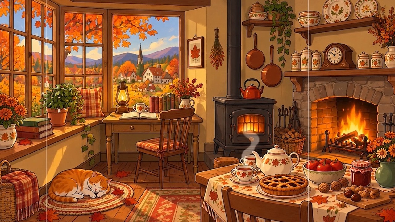 You Wake Up in a 1950s Cottage on a Golden Autumn Morning | Vintage Jazz in Another Room
