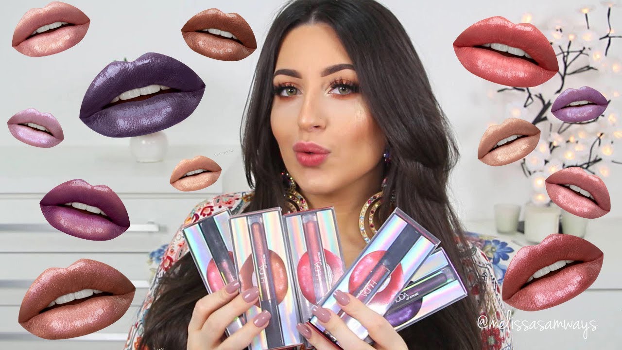 Huda Beauty Lip Strobe Full Collection + Swatches | Melissa Samways