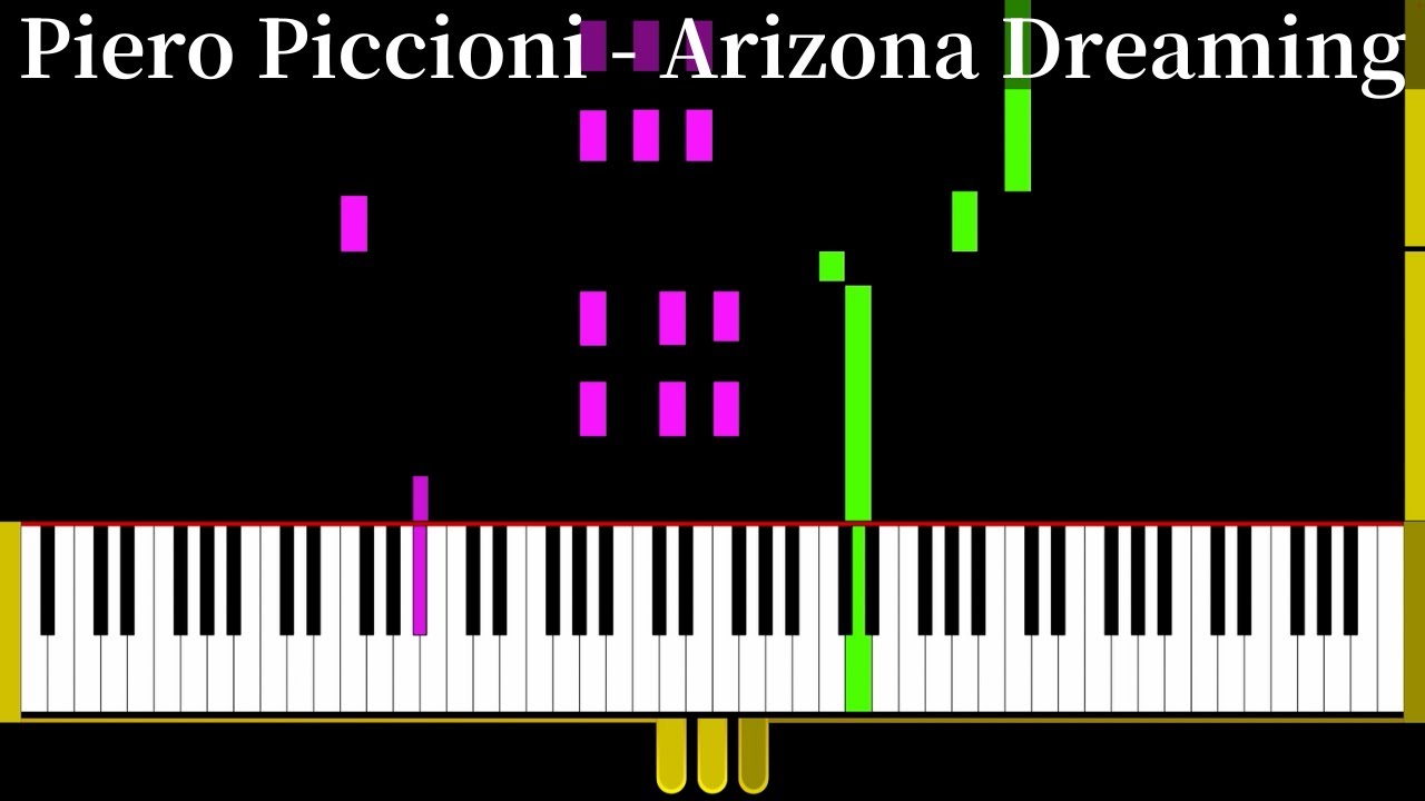 Piero Piccioni - Arizona Dreaming - Piano Tutorial【Synthesia-style】