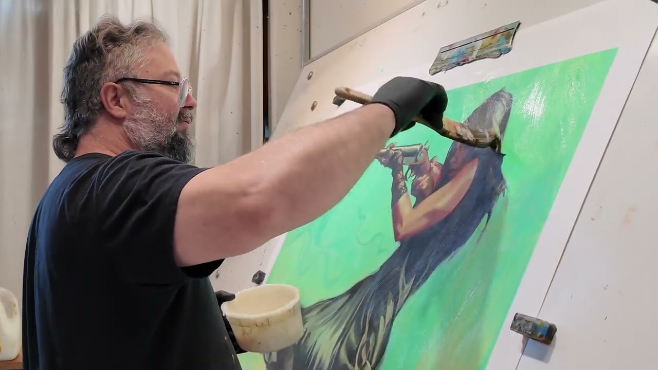 Hand embellished giclee prints on canvas