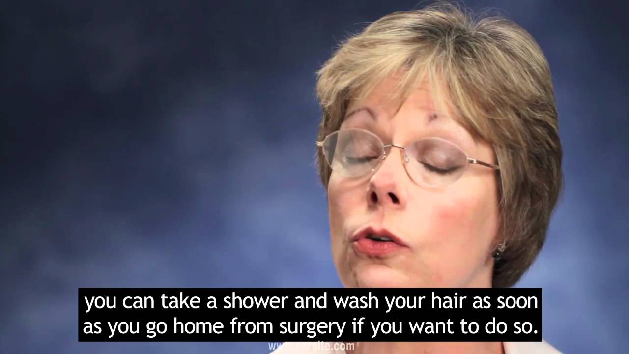 Info about Showering after Ear Surgery with Subtitles