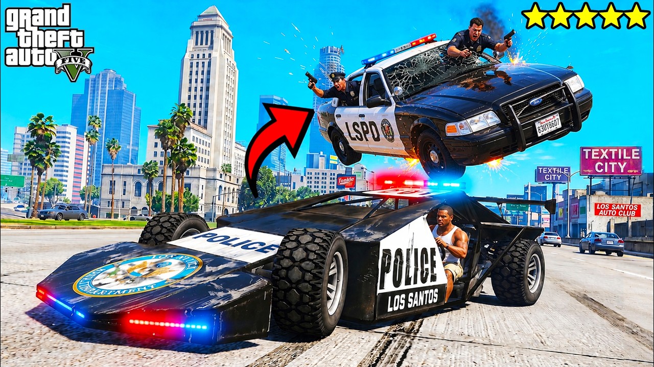 Franklin Fights Army and Police in GTA 5 | SHINCHAN and CHOP