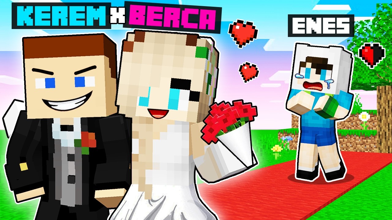 Minecraft'ta KEREM KOMİSER VE BERCA EVLENDİ!💍😱