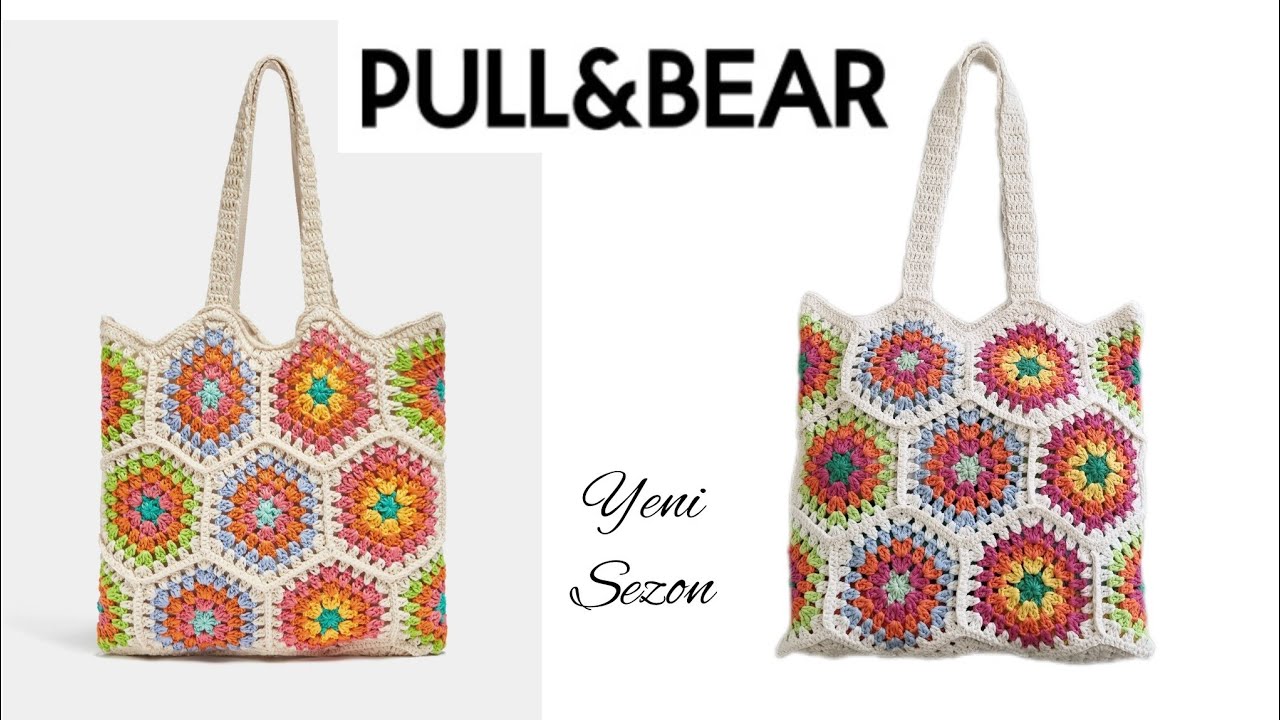 PULL&BEAR 700 TL OLAN ÇİÇEKLİ KROŞE TOTE ÇANTA YAPIMI