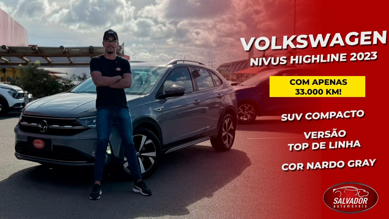 VW Nivus Highline 2023 Turbo, Automático e Disponível em Estoque!