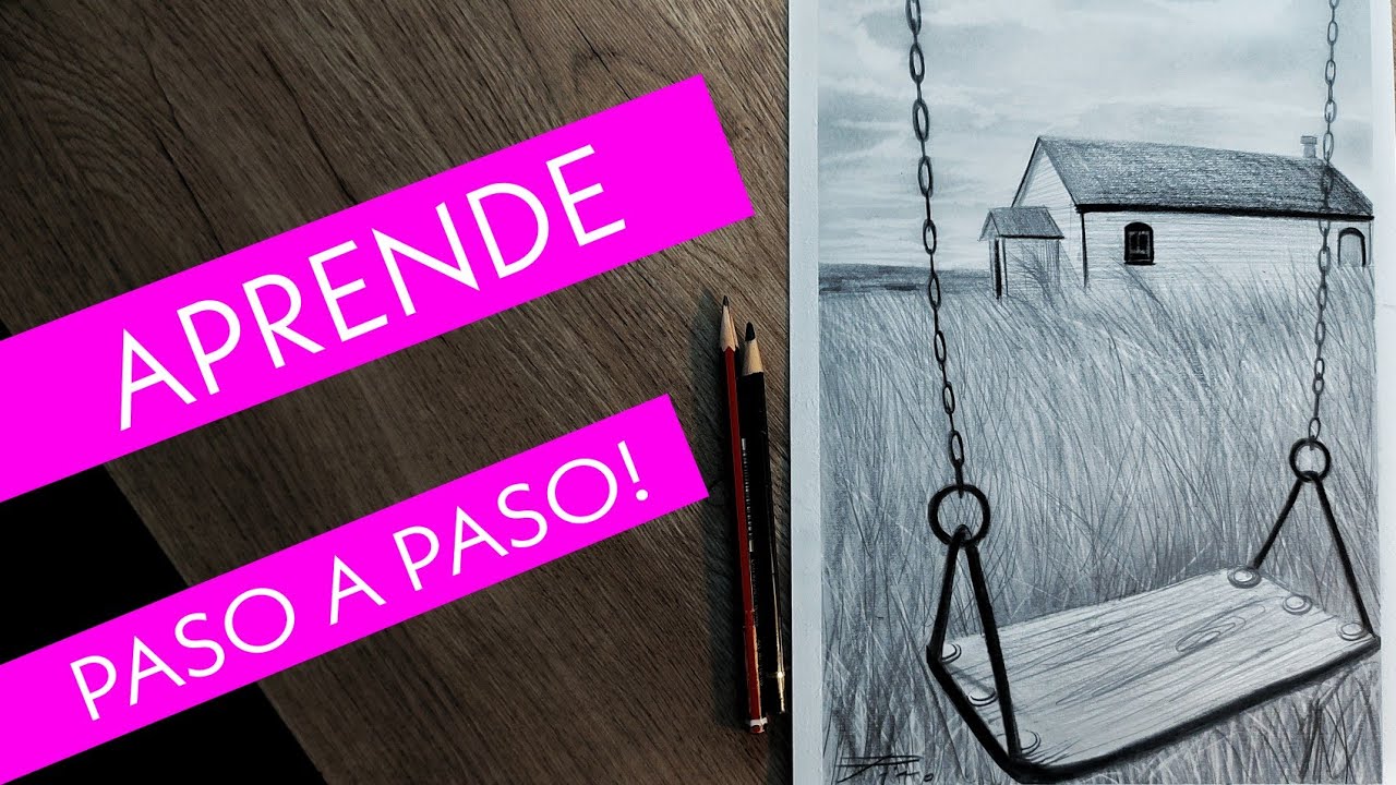Cómo DIBUJAR un PAISAJE de CAMPO con sólo 2 LÁPICES!