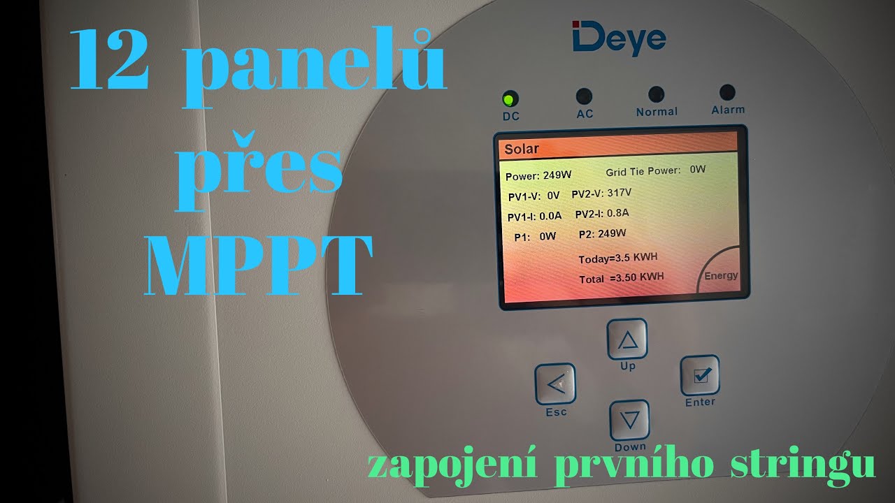 Hybridní střídač Deye jako MPPT regulátor