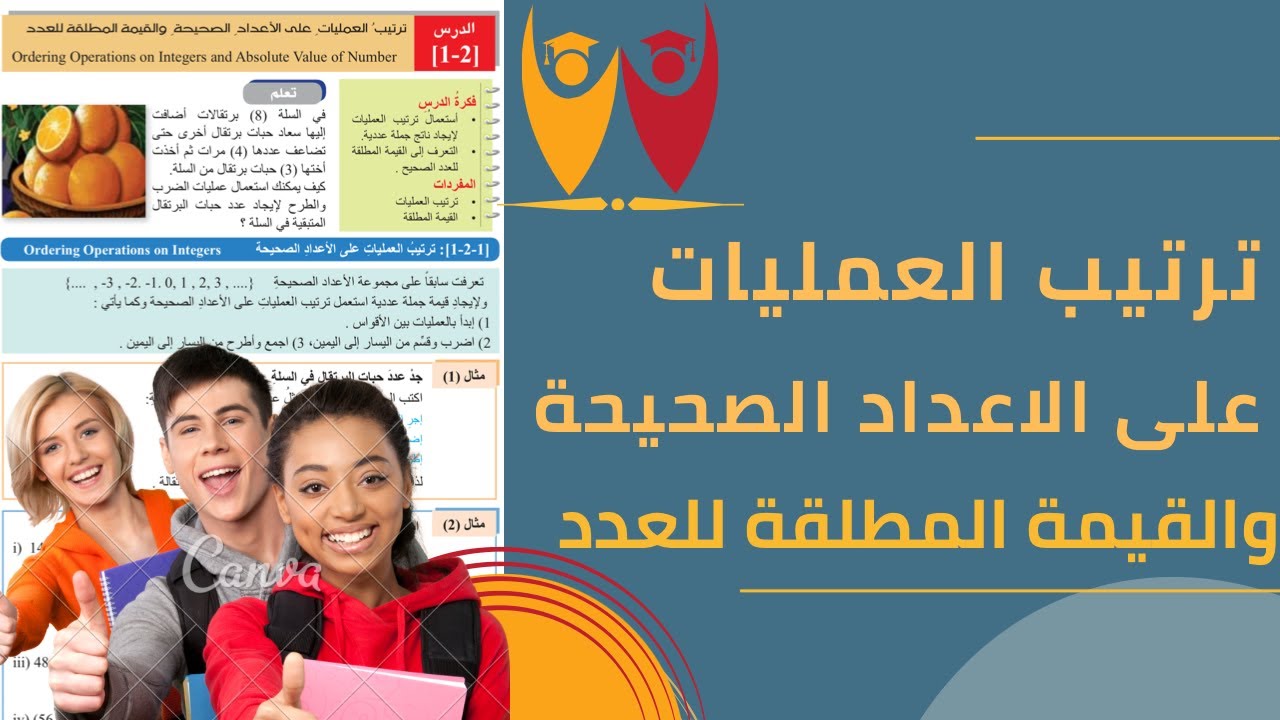 رياضيات الصف الاول متوسط_ترتيب العمليات على الاعداد الصحيحة_القيمة المطلقة للعدد