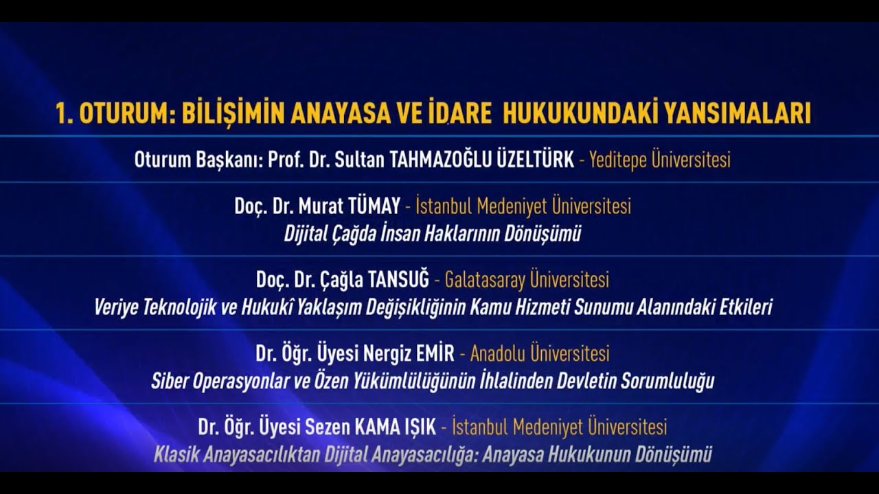 BİLİŞİMİN İDARE VE ANAYASA HUKUKUNDAKİ YANSIMALARI (1.GÜN 1.OTURUM)