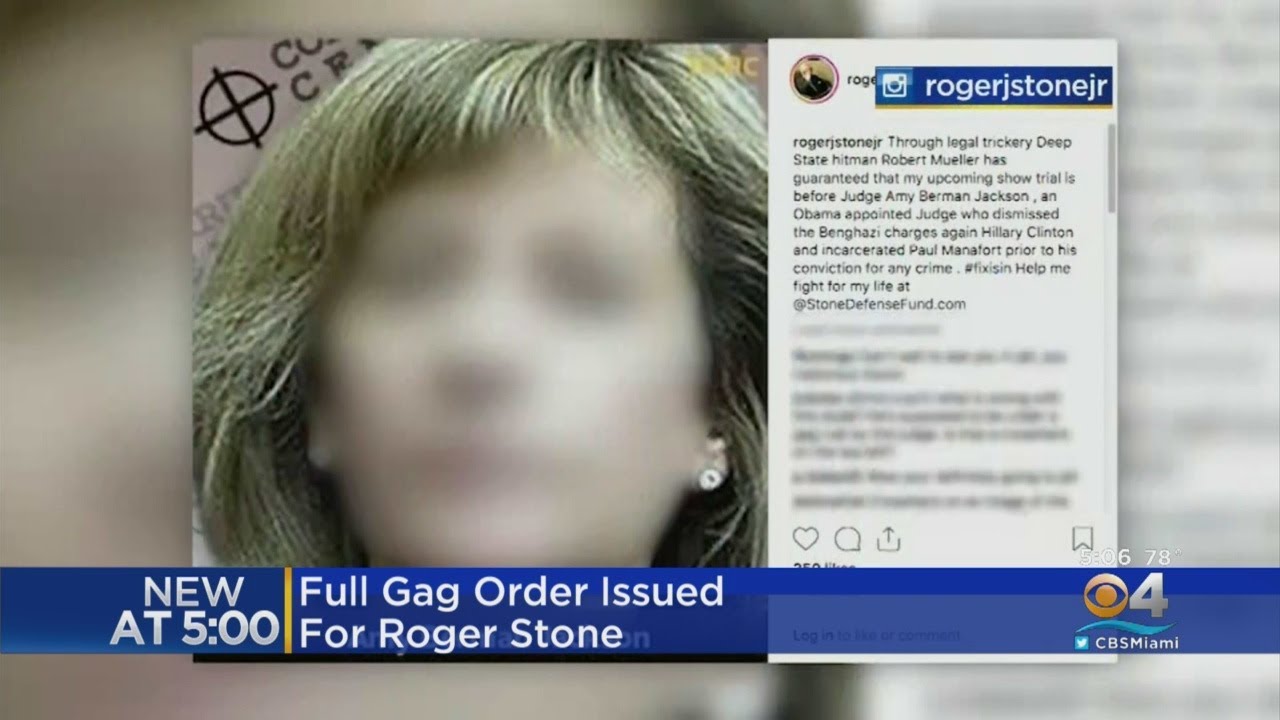 Full Gag Order Issued On Roger Stone