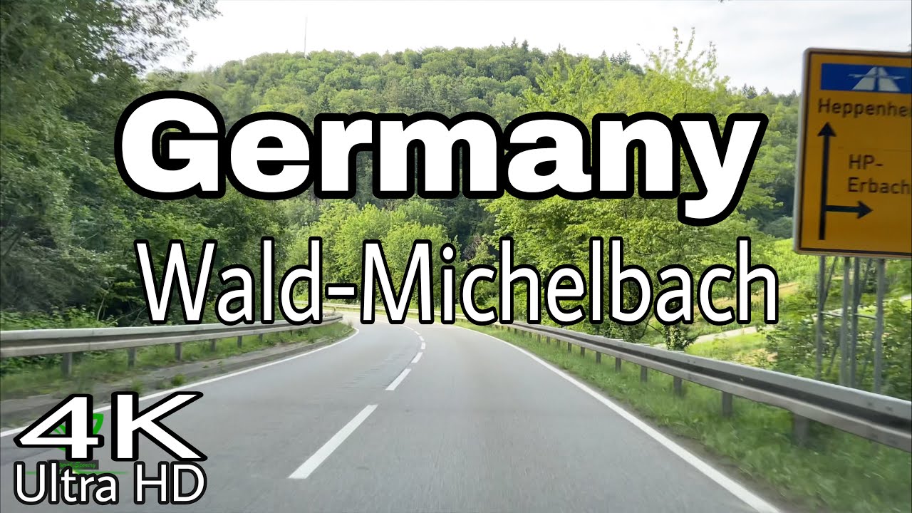 Germany 4K video (ultra HD) driving from Frankfurt Germany to the Wald-Michelbach, music and beauty