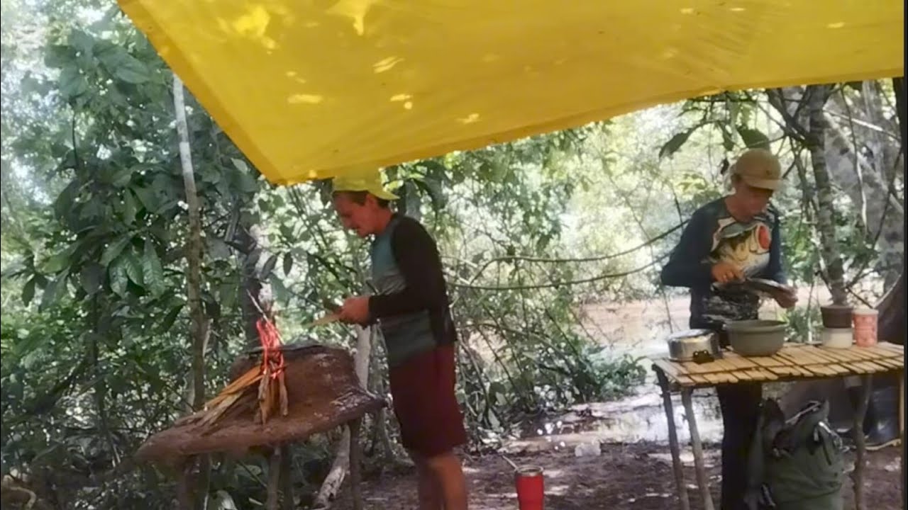 🏕️🐒ACAMPAMENTO E PESCARIA NA GROTA DO RIO FORMOSO COM A VISITA DO MACAQUINHO EMBURRADO