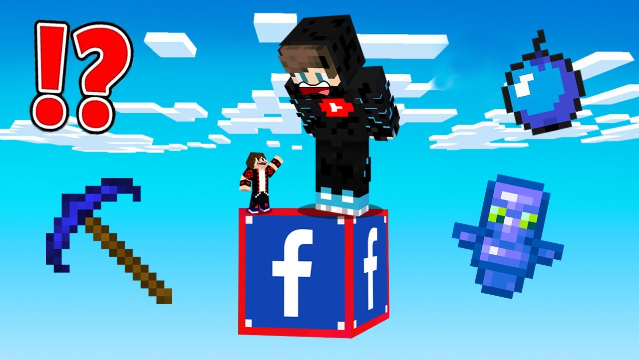 ماين كرافت : عشت 24 ساعة على بلوكة حظ الفيسبوك ولكن أنا صغير !!؟ 🔥😱