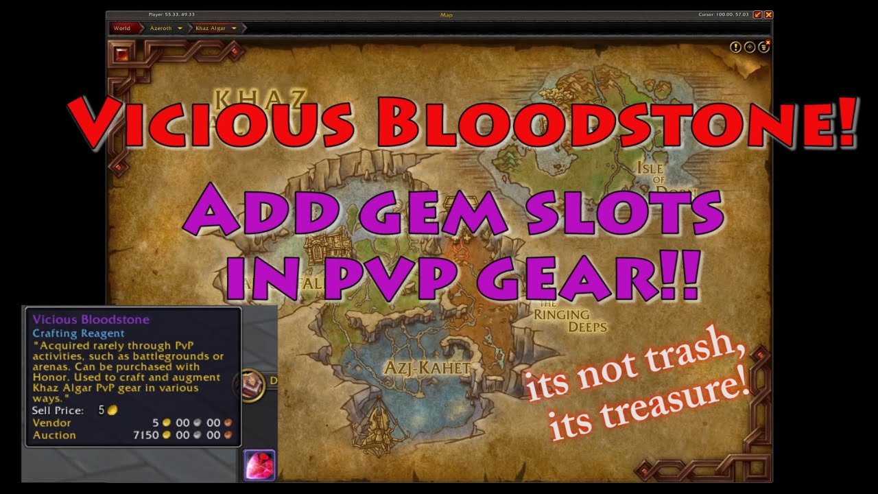 Adding Gem sockets to PvP gear! Use your Vicious Bloodstones