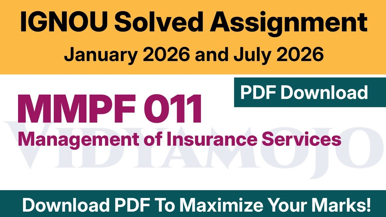 IGNOU MMPF 011 Solved Assignment 2026 PDF Download