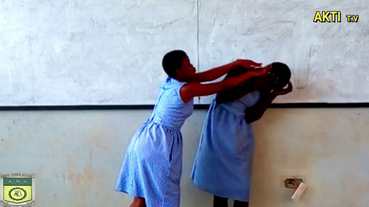Akwatech Drama and Culture Club rehearsing ahead of their first ever short film.