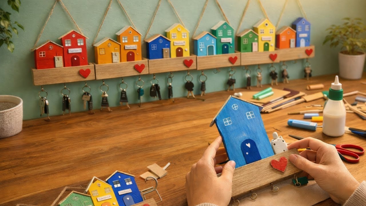 DIY Popsicle Stick Key Holder | Upcycled Wood Craft