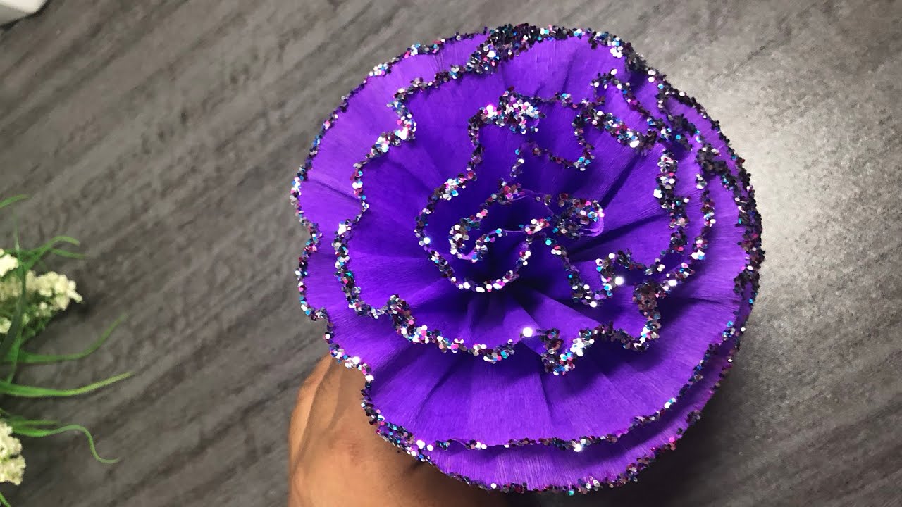 COMO hacer una FLOR sencilla con destellos de brillos ✨✨…
