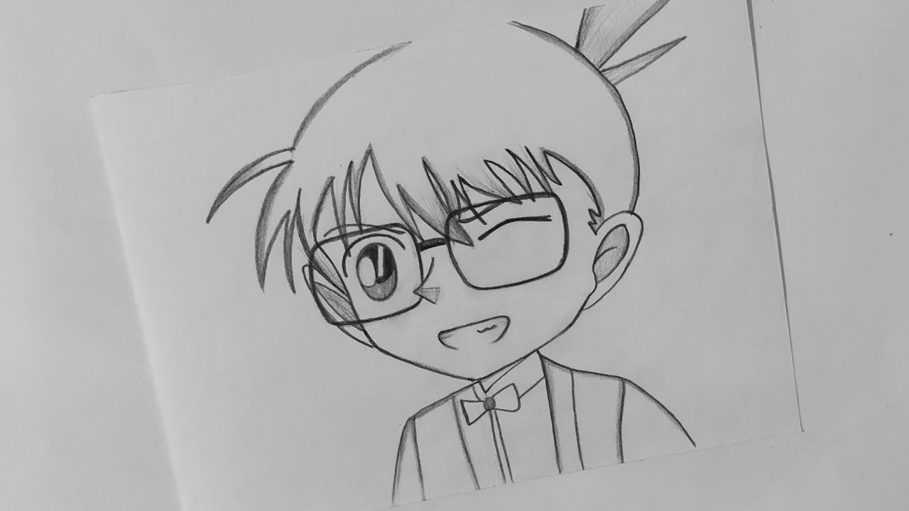 رسم كونان بالرصاص /رسم انمي