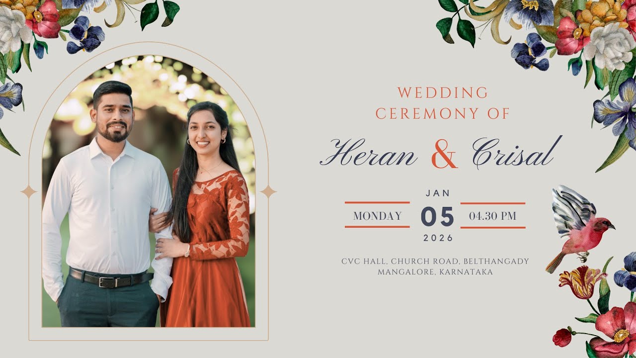 Big Day | Wedding Ceremony of Heran & Crisal | 05.01.2026 | 04.30PM - Belthangady, Mangalore