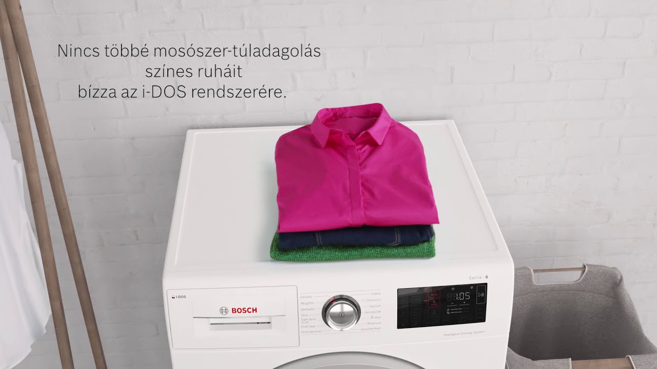 Bosch H&aacute;ztart&aacute;si K&eacute;sz&uuml;l&eacute;kek | Bosch i-DOS mos&oacute;g&eacute;p automatikus adagol&aacute;ssal