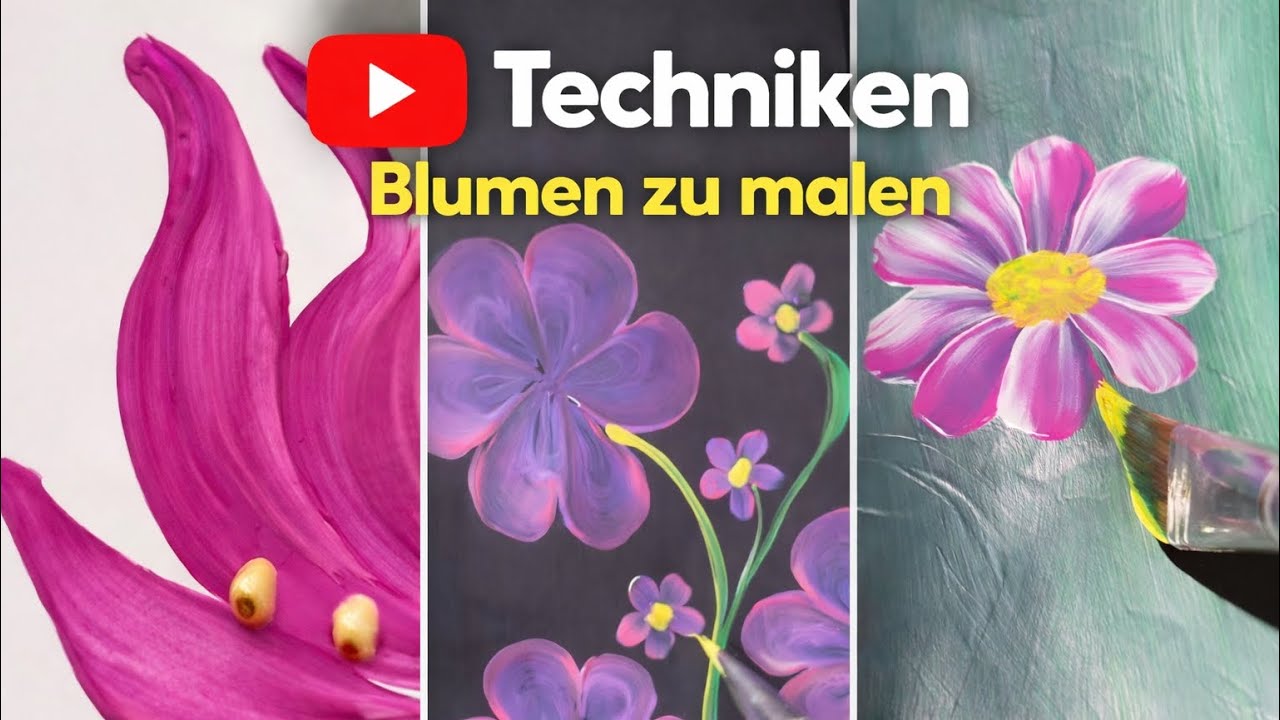 Real Time - 3 Techniken Blumen zu malen 