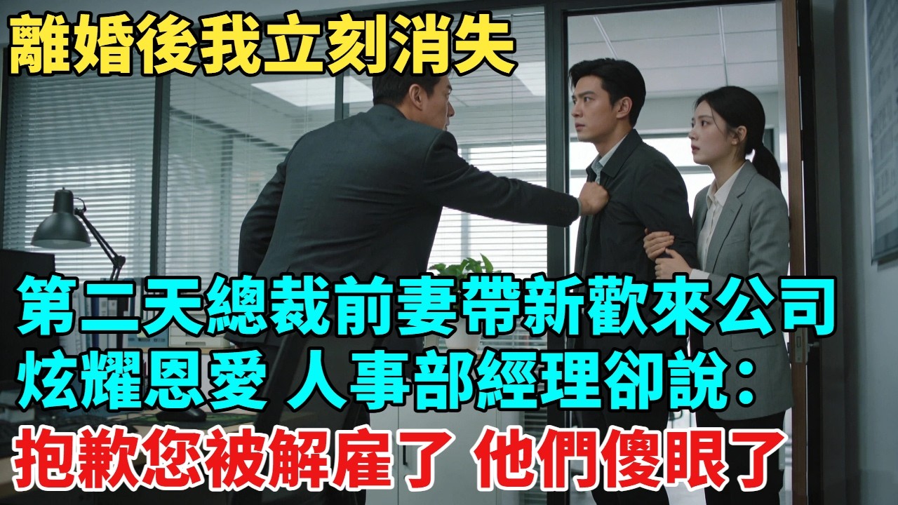 離婚後我立刻消失，第二天，總裁前妻帶新歡來公司炫耀恩愛，人事部經理卻說：抱歉您被解雇了，他們傻眼了#講故事#故事頻道#幸福生活#情感#情感故事#幸福人生#小說