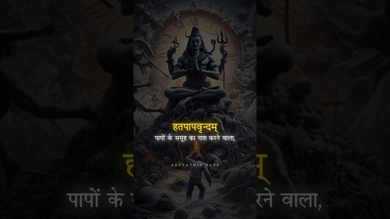 Sanand Manand Vane Vasantam (Kashi Vishvanath - Shiv Mantra) 🕉️🌸 || Lyrical 4K Full-Screen #shorts