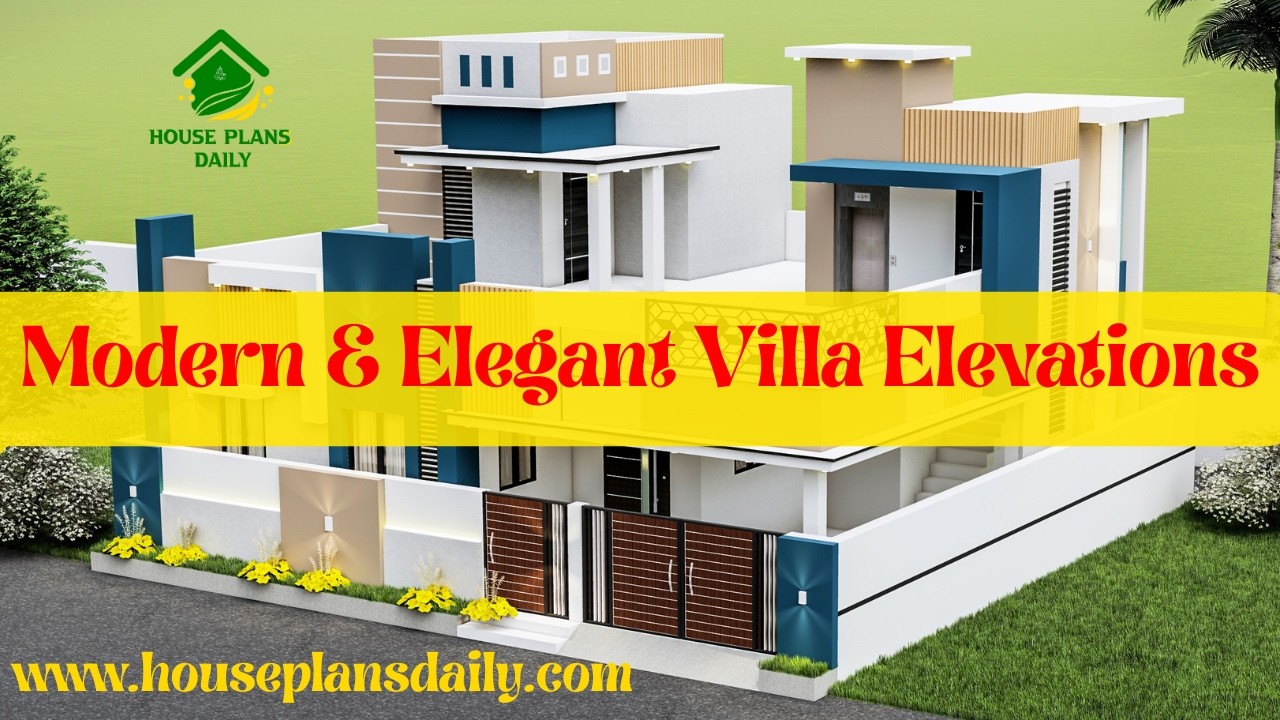 Modern and Elegant Villa Elevations #modernvilla #housedesign #houseelevation