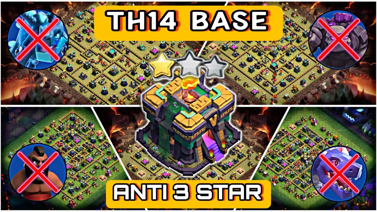 TOP-05 TH14 BEST FOR WAR / FARM /RANK AND CWL BASE WITH COPY LINKS ||TH14 ANTI AIR AND GROUND ATTACK