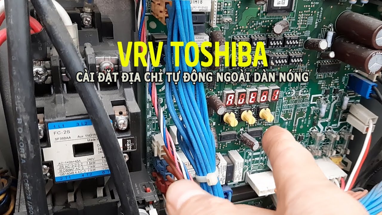 Cài đặt địa chỉ vrv toshiba tự động ngoài dàn nóng