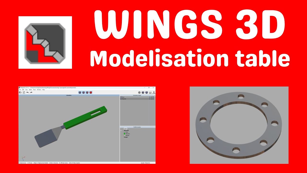 Wings 3D modélisation table