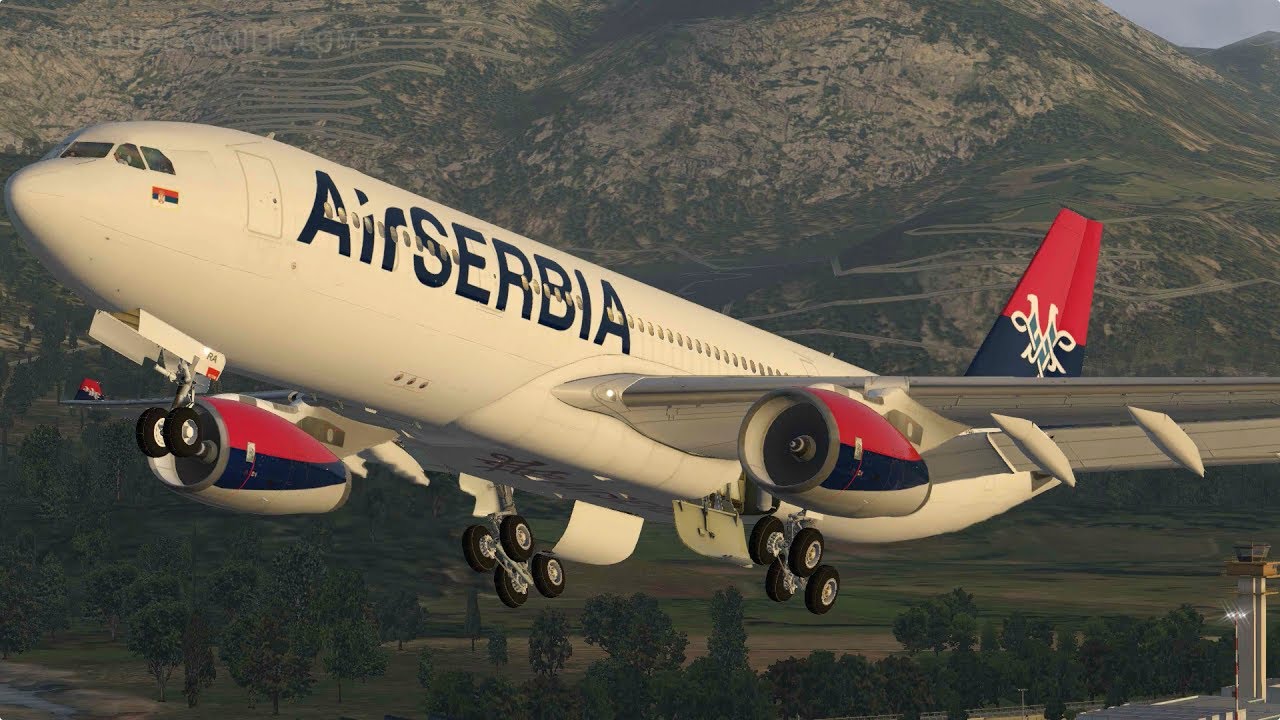 X-Plane 11 - Air Serbia A330-200 take-off from Tivat (cinematic)