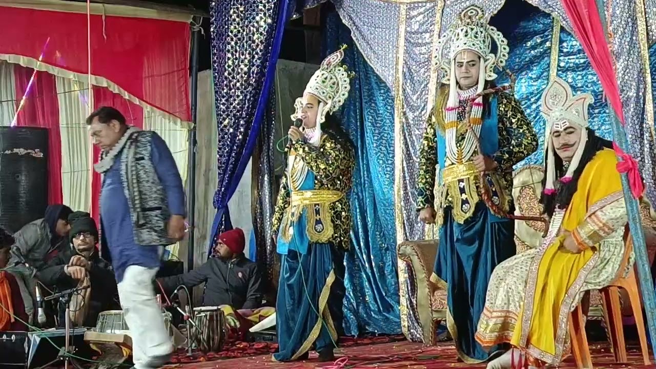 विशाल धनुष यज्ञ लीला में लक्ष्मण जी का क्रोध लक्ष्मण जी श्री आदर्श पाण्डे जीरामलीला प्रोग्राम भेड़ी