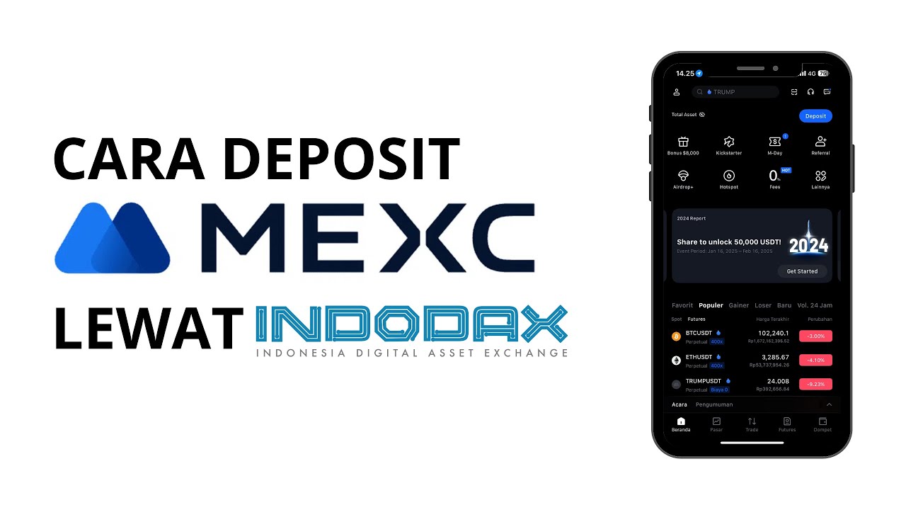 Berhasil ! Cara Deposit Exchanger Crypto MEXC Lewat Indodax