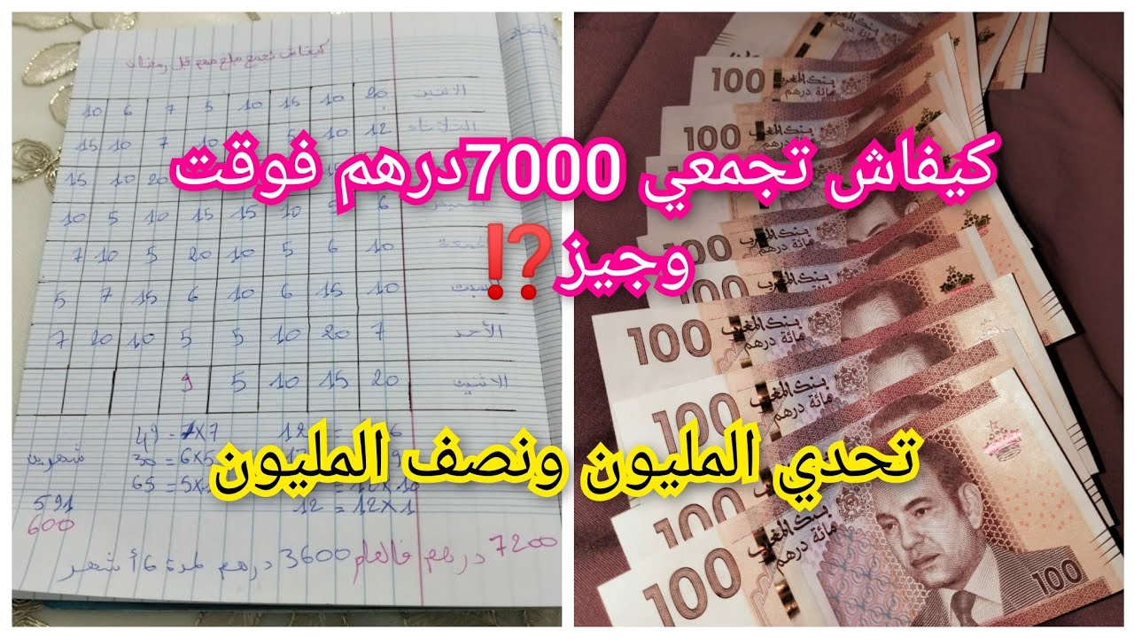بغيتي تجمعي 7000درهم بطريقة سهلة أجي تستافدي من الجدول