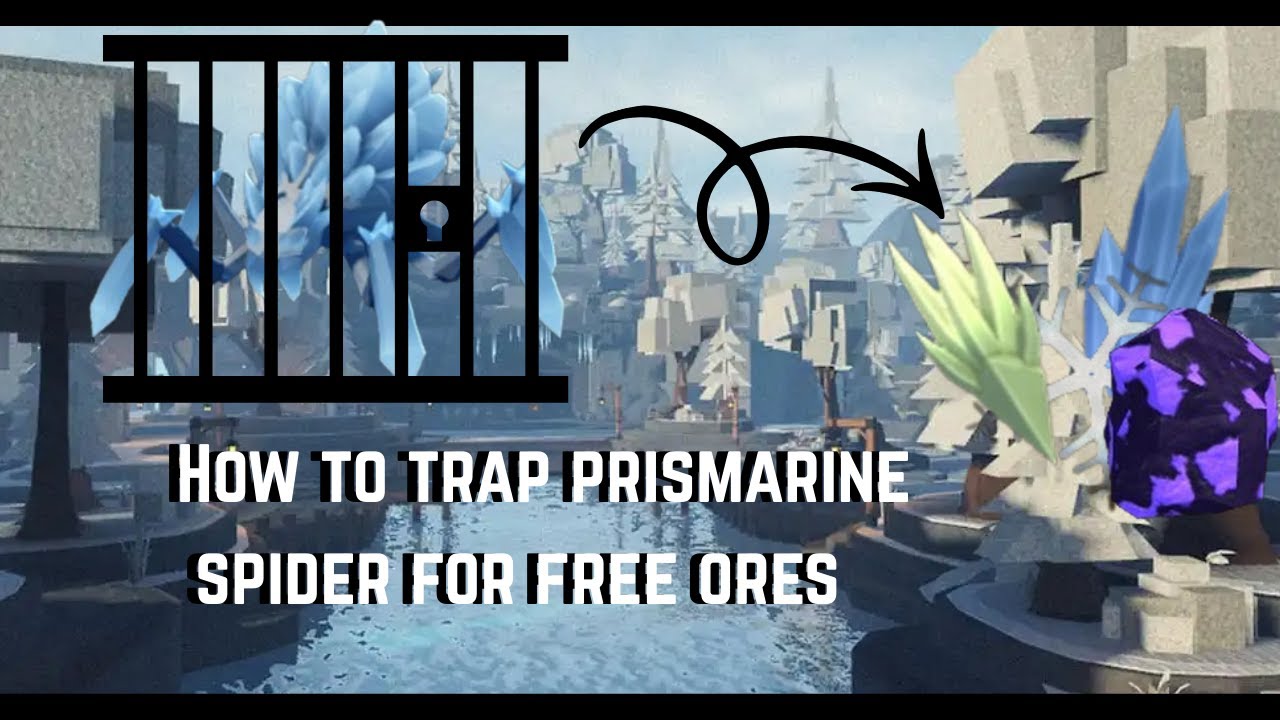 How to Trap prismarine spider for free ores in ROBLOX the forge(OP METHOD)