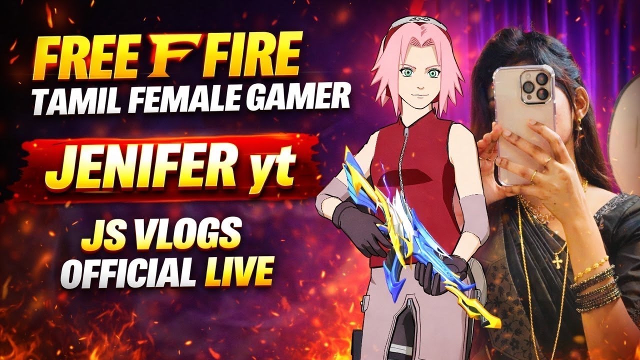 FREE FIRE LIVE 🔴 Tamil | female Gamer 😎 custom match | js_vlogs_official | jenifer yt