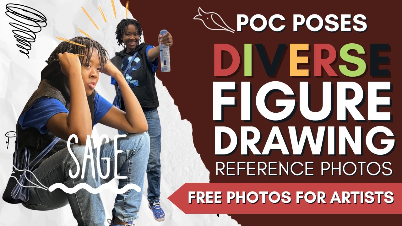 POC Poses: Black & Brown Figure Drawing Reference (Sage)