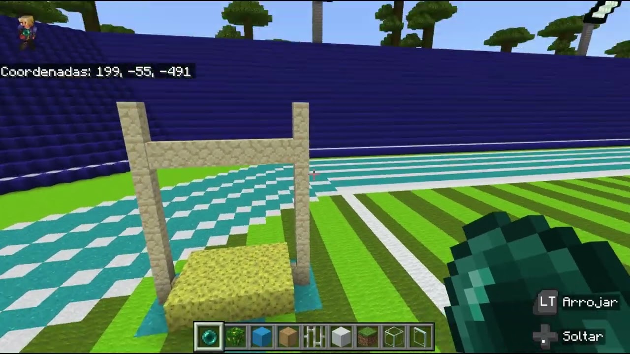 Estadio Nacional de Guatemala Doroteo Guamuch Flores diseñado en Minecraft Education