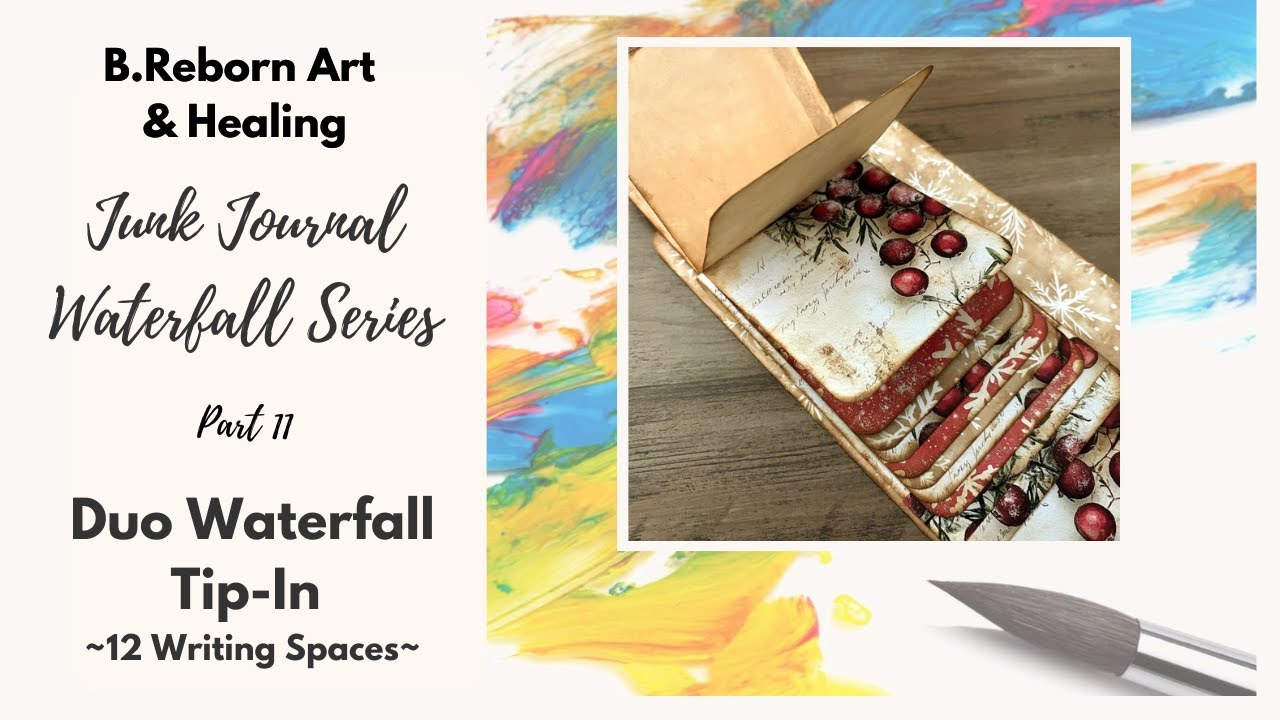 DUO Waterfall Tip-In Ephemera | 12 Page Writing Space | Junk Journal Waterfall Series – EP 11