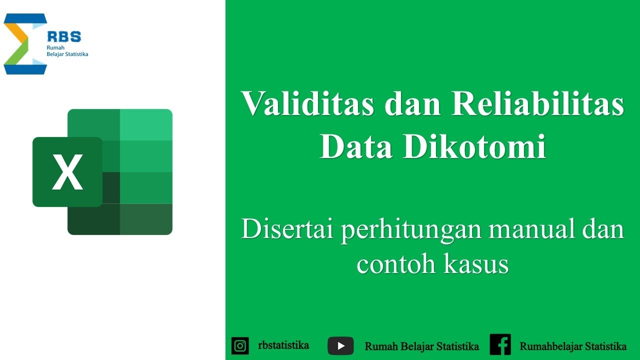 Validitas dan Reliabilitas Data Dikotomi dengan Excel