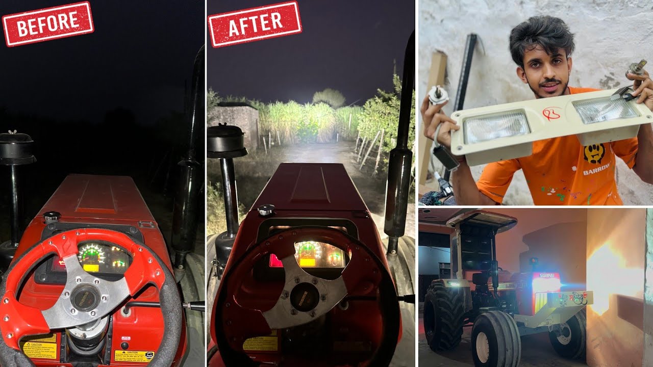 5 हज़ार की लाइट लगवा दी || रात को भी दिन निकाल दिया || LED max 100 W headlight for Swaraj