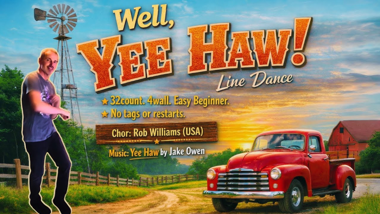 Well, Yee Haw! - line dance demo | Easy Beginner | December 2025 | Jake Owen