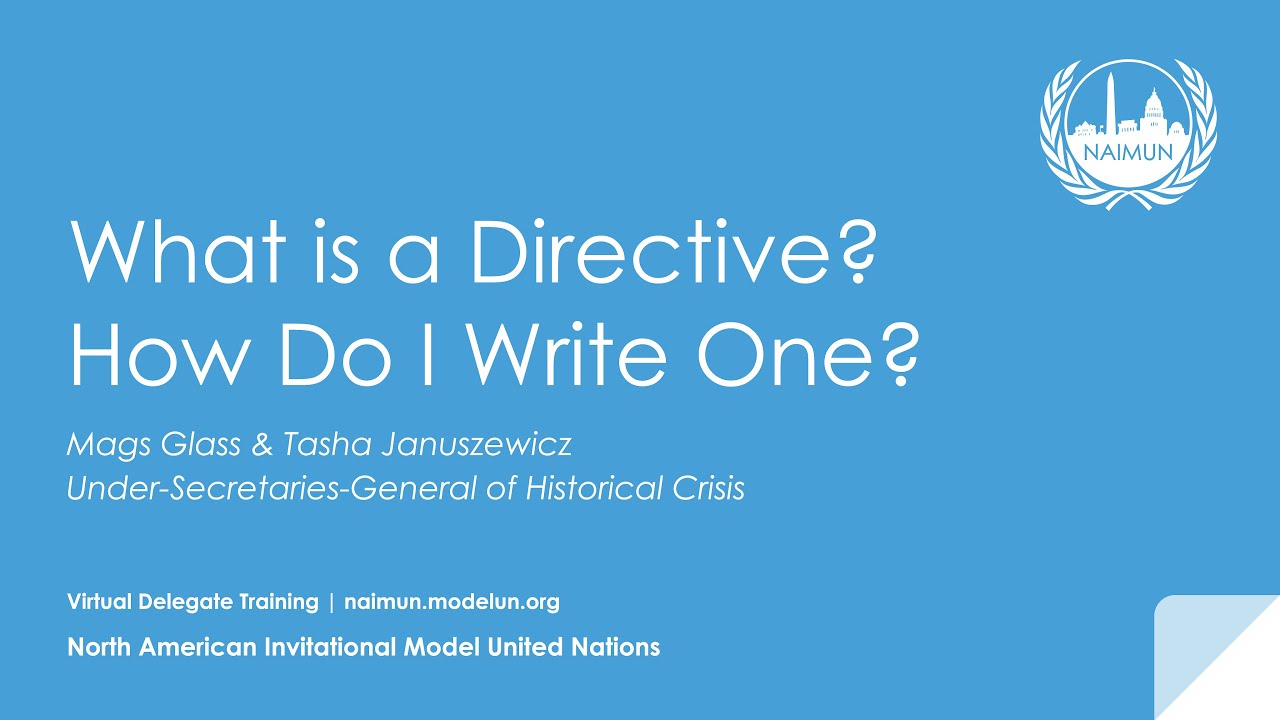 Virtual Delegate Training: What Is a Directive? How Do I Write One?