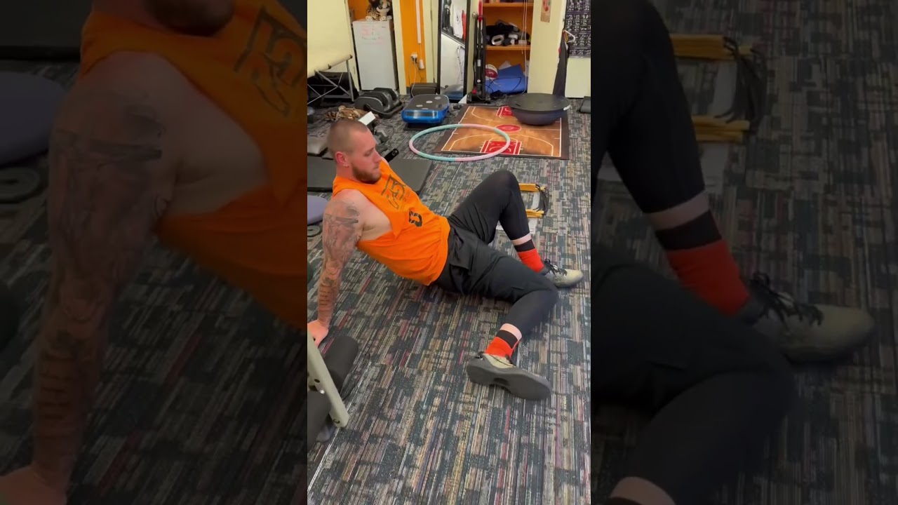 Coach Cass with Dynamic Stretching we do at Tiger Form & Fitness. 