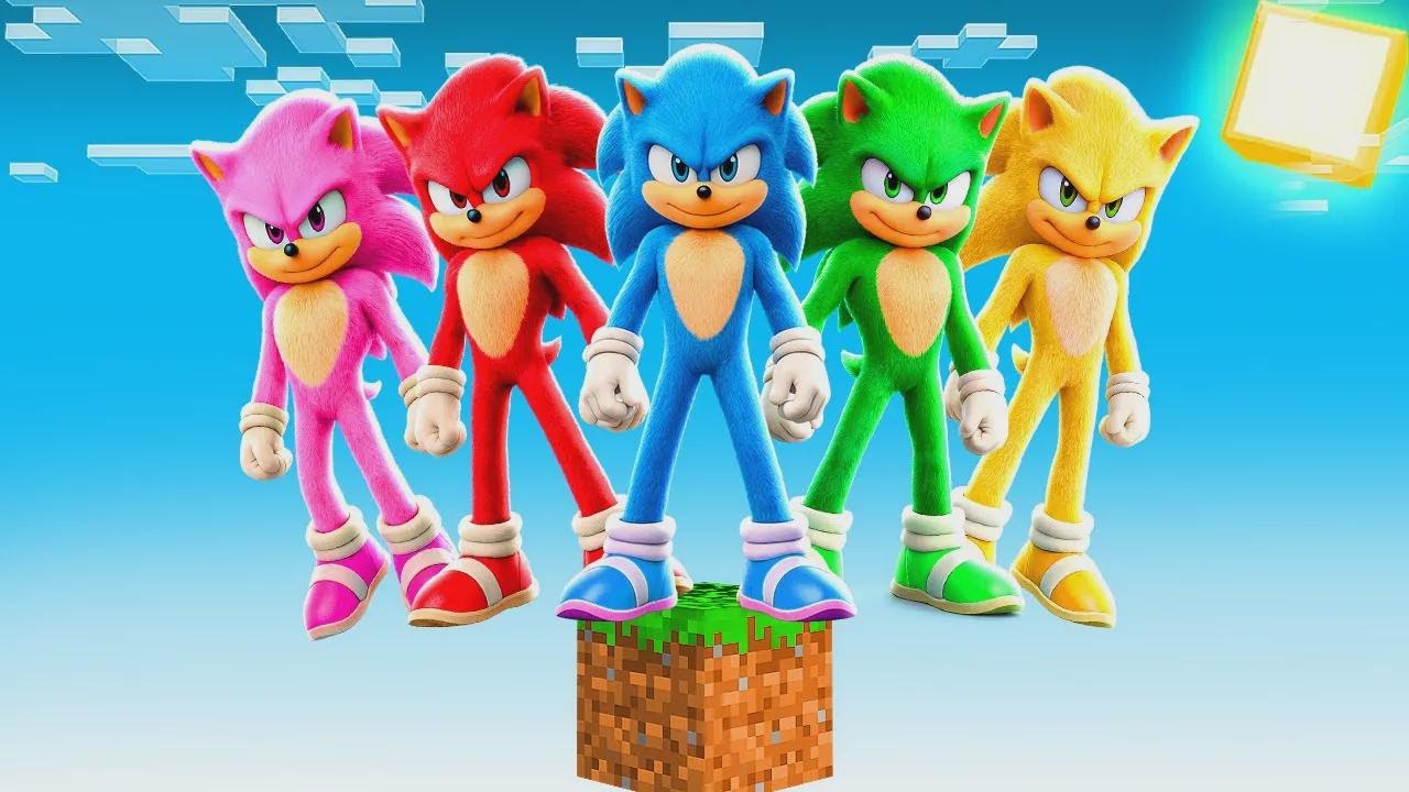 Я выжил на ОДНОМ БЛОКЕ каждого цвета из SONIC в Minecraft — это вообще реально?