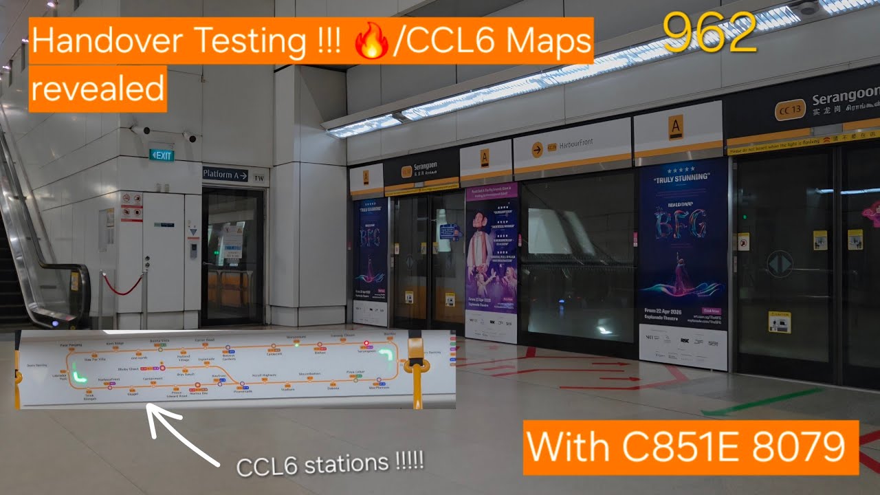 (Handover testing !!!/CCL6 stations revealed)[SMRT] C851E 8079 CCL at CC13/NE12 Serangoon 