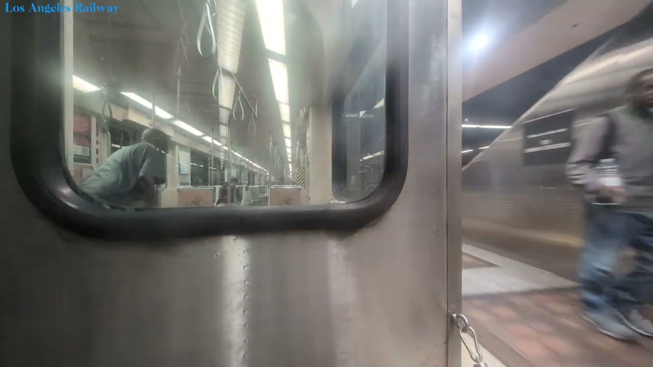 Taking the Metro D line train from Wilshire/Western Station to Union Station.