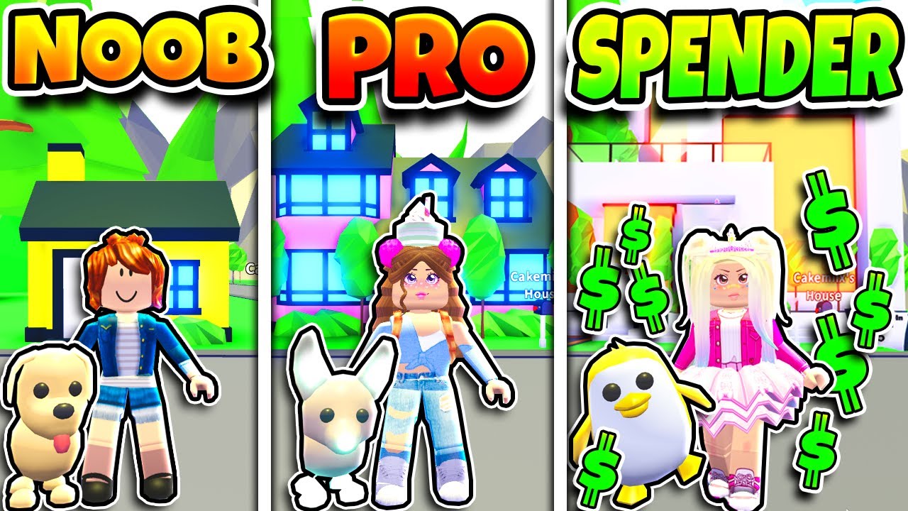 Roblox NOOB vs PRO vs ROBUX SPENDER in ADOPT ME